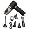 Jayruit Aspirapolvere portatile senza fili multifunzione con aspirazione 5000Pa, 6 accessori, ricarica USB-C, per auto, peli di animali domestici e uso domestico, nero