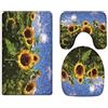 A.Monamour Set Tappeti Bagno 3 Pezzi Completo Girasoli Di Vincent Van Gogh Dipinto Ad Olio Antiscivolo Morbidi Assorbente Lavabile Tappetini per Il Bagno WC Bidet