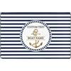Qygtritvo Tappeto da bagno personalizzato a tema nautico retrò per gli amanti della nautica con nome della barca personalizzato, ancora, bussola, navigazione, tappetino da bagno con ancora blu navy e