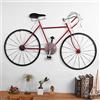 KSTORE Ferro Arte Vintage Bicicletta Appeso a Parete, Famiglia Soggiorno Camera da Letto Muro Decorazione Appeso a Parete Facile da Appendere Metallo Muro Decor Opere D'arte,Rosso,123x64x3cm