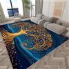 Generico Tappeto Salotto Astratto Albero Della Vita Blu 140x200 cm Moderno Pelo Corto per Soggiorno Camera da Letto Tappeti Salotto Studio Ufficio Moderni Tappeto Morbido Antiscivolo