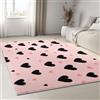 Generico Tappeto Salotto Lavabile Cuore rosa dell'amore, Tappeto Pelo Corto Grande 60x90 cm, Morbido Antiscivolo, Rosa Tappeti per Soggiorno Camera da Letto Sala Pranzo