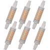 BANGSHUO 6 Pezzi Lampadina R7S LED 5W 78mm Lampadina J78 Doppio Effetto Lineare,Bianco Caldo 3000K,5 Watt,Non Dimmerabile AC 220-240V, 500LM, 360 Gradi
