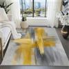 Generic Tappeto Pennellata grigia gialla astratta moderna Antiscivolo Lavabile Pelo Corto Pelo Corto, Morbido, per Salotto, Camera da Letto Giallo Grigio Design Moderno e Elegante 160x230