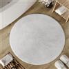 Wecon Home Basics - Tappeto da bagno Erik, morbido tappeto in cotone trapuntato, antiscivolo e lavabile, con pelo morbido e aspetto nitido (80 cm rotondo, bianco)