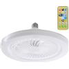 predolo Lampadina Ventilatore, Ventilatore Da Soffitto Illuminazione Da Soffitto E27 a 3 Velocità Con Luci a LED, Con Temporizzazione E Modalità Di Sospensione, Per Studio, Ristorante, Luce Bianca