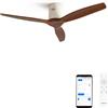 CREATE / WINDCALM DC/Ventilatore da soffitto bianco pale ABS scuro/silenzioso, timer, Wi-Fi, potenza 40 W e Ø132 cm