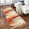 Siunwdiy Tappeto Cucina Passatoia Antiscivolo Lavabile 3.4 Metro,Tappeto Corridoio Lungo Astratto Arancione,Tappeti Runner Moderni per Ingresso Soggiorno Camera da Letto Bagno,Motivo Geometrico, 50x340 cm