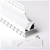 AFTERTECH PROFILO DA INCASSO BIANCO 2metri ARCHITETTURALE PER STRISCE LED CARTONGESSO A SCOMPARSA CON COPERTURA OPACA per stripled max 20,7mm (1x 2metri 9552B)