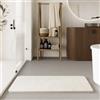 Wecon home Basics - Tappeto da bagno elegante, antiscivolo, lavabile e super morbido, ideale per un bagno moderno, Emil (80 x 150 cm, crema beige)