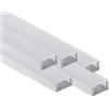AFTERTECH 5x 2metri (10M) 1708 17x8mm Profilo Alluminio Per Strisce Strip LED Barra Rigida 2m 2MT + Copertura OPACA (5x 2metri 1708 fog)