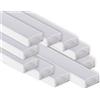 AFTERTECH 10x 2metri (20M) 1708B 17x8mm PROFILO ALLUMINIO BIANCO PER STRISCE STRIP LED BARRA RIGIDA 2m 2MT + COPERTURA (10x 2metri 1708bianco fog)