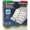 Eurocali Profilo Alluminio per Strisce LED Integrato nel Cartongesso - spessore 12,5mm - Facile da Montare - Gomma di Protezione Stuccatura - Conf. da 5 pezzi 2mt x 12cm