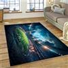 PEIHUODAN Tappeto Gaming Pavimento Campo da Calcio Verde, Tappeti Cameretta Ragazzo, Flanella Gaming Rug Bambini Stampa di Football Multicolore Decorazione Tappeti da Gioco per Adolescenti, 120x160 cm, Color 5