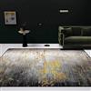 Rururug Tappeti del Salotto Antiscivolo Moda stile industriale grigio nero oro Per Cameretta Sala Corridoio 100 x 200 cm (39'' x 79'')