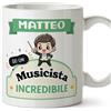 Mugffins Tazza Personalizzata in ceramica per MUSICISTA uomo 11 oz / 350 ml - In italiano - Sei incredibile - Kawaii - Idea regalo per compleanno, anniversario, natale, laurea