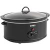 Strex Pentola a cottura lenta 3,5 L - Pentola interna in ceramica rimovibile - Funzione di mantenimento in caldo - Slow Cooker - Nero