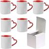 AL PRODUCTION Set Tazze per Sublimazione in Ceramica Bianca 330ml - Tazza Mug di Categoria AAA inclusa di Scatola per Gadget e Personalizzazioni - Made in Italy (Cuore Rosso, 6 Unità)