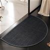 Lifup Tappetino da Bagno Antiscivolo Assorbente, Morbido Tappetino in Microfibra Retrò per Diversi Stili di Casa Nero-Mezzo cerchio 50 x 80 cm