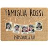 fashwork Tappeto Personalizzato con Foto e Nome Famiglia Zerbino in Poliestere 60x40 cm Idea Regalo