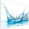 DarHaus Tagliere da cucina in vetro temperato, Copri-piano cottura a induzione, piano decorativo universale 40x30 cm, Blu acqua