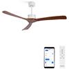 CREATE / WIND LARGE DC/Ventilatore da soffitto Bianco e pale Legno scuro con WIFI / 6 velocità, silenzioso, programmabile, due altezze