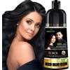 Herbishh Shampoo nero 3 in 1, copertura grigia al 100%, colorazione demi-permanente per uomini e donne, colore a lunga durata in 5-15 minuti, senza ammoniaca, 200 ml
