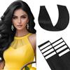 Benehair Extension Capelli Veri Biadesivo 10pz Capelli Naturali Lisci Extension Biadesive Capelli Veri Umani Extension Adesive 30cm, Nero #01
