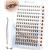 Obeyalash Ciglia a Grappolo Marroni Wispy Ciuffetti Ciglia Finte Marrone 144 Pezzi C-Curl Banda Sottile Extensioni Ciglie DIY 8-14mm Mix Brown Lashes Cluster con Pinzette (J-084-Marrone)