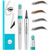 PEKJDS Nuova matita magica del sopracciglio, 4 punta precisa matita della sopracciglio, 3D Microblading penna impermeabile del sopracciglio, naturale di lunga durata capelli-simili (2#Dark Brown)