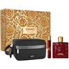 Versace Eros Flame Natural EDP Spray con trousse per cosmetici, set regalo da uomo, 3 pezzi