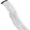 Wambere 8 extension per capelli sintetici con clip, accessori per capelli per ragazze, ciocche di capelli colorate, 50 cm, per donne, ragazze, feste, festival, cosplay, argento