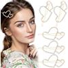 HINZIC 5 fermagli per capelli in stile bohémien con strass a forma di cuore e strass, forcine decorative per capelli, accessori per donne e ragazze, per sposa, feste, balli di fine anno, San Valentino