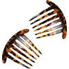 Briskyto Pettine per capelli, confezione da 2, 6 pettini a forma di tartaruga, con 6 denti, fermagli per capelli per capelli, per feste, viaggi, banchetti, uso quotidiano, balli di compleanno, San Valentino
