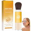 Generico Crema solare in polvere per il cuoio capelluto SPF 50, Crema solare SPF 50 per il viso, Cipria fissante leggera anti-oleosità, Trucco a lunga tenuta, Delicata per l'uso quotidiano (1Pezzo)