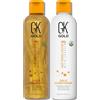 GK Hair Gold Shampoo & Balsamo 250 ml - Uso Quotidiano, con Cheratina, Olio di Argan, Aloe Vera e Burro di Karité - Idrata, Lucida e Riduce il Crespo per Capelli Secchi