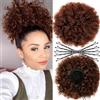 SAISIFEN Afro Puff Coda Di Cavallo Estensioni Dei Capelli Con Clip Su per Le Donne Nere Afro Capelli Bun Con 10 Pezzi Perni Di Capelli (Diametro 20 cm 8 Pollici, #33 Castano Scuro)