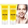 Qixfyze Sulfur Clean Gel, Sulphur Wash per Viso e Corpo, Detergente Face Esfoliante Assorbe Il Sebo In Eccesso, Detergente Viso Quotidiano Delicato per Pori Profondi(2 box)