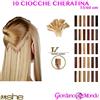 SHE 10 CIOCCHE EXTENSION CAPELLI VERI ALLA CHERATINA 55/60 cm LISCI 100% NATURALI SHE ORIGINAL