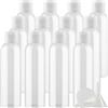 ZEOABSY 12 Pezzi 150 ml Trasparente Bottiglie di plastica PET con Tappo Flip Top Bianco, Rotondo Vuoto Contenitori per Cosmetico, Bottiglie da Viaggio per Lozioni, Liquido, Olio