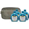 FEI FAN Deodorante Profumato, BLUE, No Gas, Formulato Senza Sali Di Alluminio 100ml (4 Unità) + Pochette Da Uomo (Colori Assortiti)