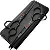 SHARONDS Salone dei capelli professionale 7 pollici forbici taglio forbici personalità capelli neri rubino capelli che stilano forbici sottili set (Set completo)