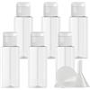 ZEOABSY 6 Pezzi 40 ml Trasparente Bottiglie di plastica PET con Tappo Flip Top Bianco, Spalla Piatta Vuoto Contenitori per Cosmetico, Bottiglie da Viaggio per Lozioni, Liquido, Olio