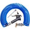 Boeray, Kit di pistola ad aria compressa per camion, resistente, con cavo a spirale da 9 metri e 2 ugelli intercambiabili, colore: blu