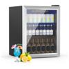 DollarDash Frigorifero per bevande, 50L/70 lattine mini frigorifero con porta trasparente per limonata, birra o vino, piccolo frigorifero autoportante con ripiani rimovibili regolabili e display a LED