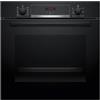 Bosch HBA514BB3 Serie 4 Forno da incasso 60 x 60 cm, Controllo display a LED, Idrolitico, Aria calda 3D per cottura uniforme su 3 livelli, Riscaldamento rapido, nero