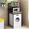 Nordivo Supporto lavatrice Asciugatrice per Regolabilein Altezza,mobiletto sopra lavatrice,Tamburo Lavastoviglie Ripiano Di Stoccaggio,per Bagno, Cucina, Balcone, Lavanderia(Black/brown,43.3in/110CM)