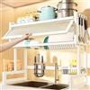 BEBANE Asciugatura piatti, stoccaggio piatti, stoccaggio sul bancone, Portalavello da cucina, mobiletto per lavello, scolapiatti, scolapiatti salvaspazio(White,65cm/25.6in)