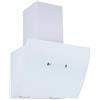 Respekta Cappa Isola senza Cappa, Cappa inclinata 60 cm, Guscio in acciaio inox con paralume in vetro Bianco, Funzione di scarico e ricircolo d'aria, CH99060WA, A, 66-72 dB