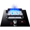 Generico Fornello A Gas Portatile, Padella Ad Alta Temperatura Da 5,2 KW Con 9 Cavità, Piano Di Lavoro In Vetro Temperato,Con Protezione Anti-spegnimento E Timer(NG)
